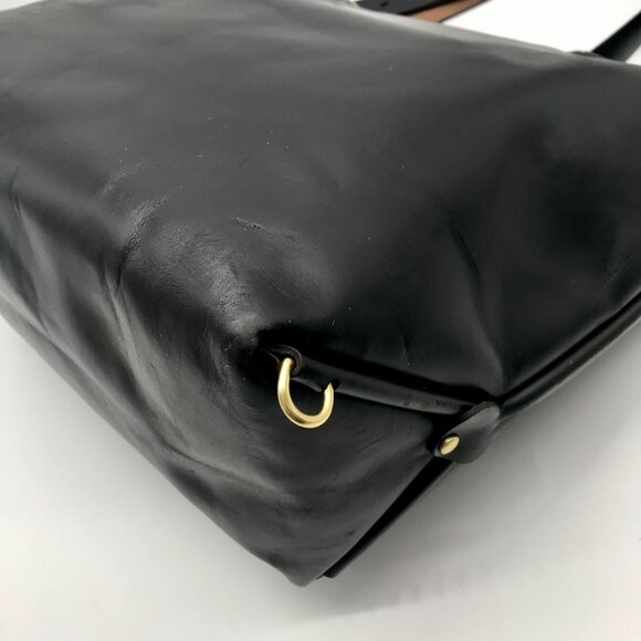 Form Function Form Black Horween Leather & Animal Print Flap 3 Way Bag - Picture 8 of 12